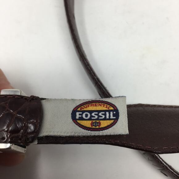 Fossil Brown Leather Silver Embellished Belt 36 main image 3